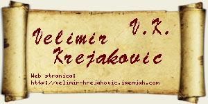 Velimir Krejaković vizit kartica